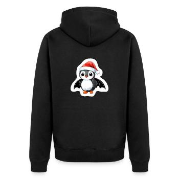 Bat Christmas - Unisex Premium Organic Zip Hoodie - black - Back - Nico (187cm)