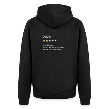 2020 - Unisex Premium Organic Zip Hoodie - black - Back - Nico (187cm)