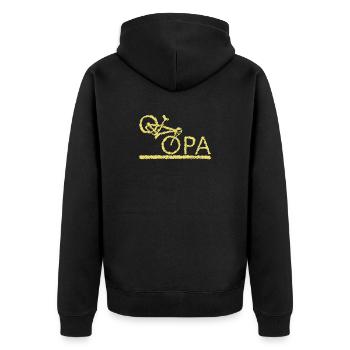 bester Opa Fahrrad Mountainbike Radeln Kritzeln - Unisex Premium Bio Zip Hoodie - Schwarz - Hinten - Nico (187cm)