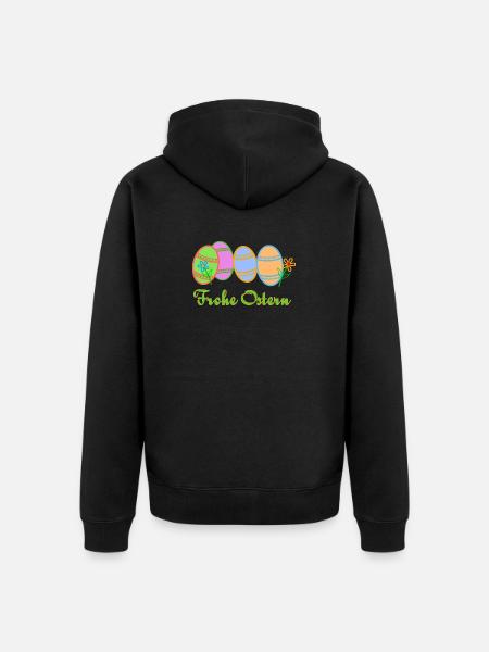 Ostereier zu Ostern - Unisex Premium Bio Zip Hoodie - Schwarz