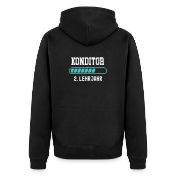 Confectioner training 2nd year of apprenticeship 2nd year of training - Unisex Premium Organic Zip Hoodie - black - Back - Nico (187cm)