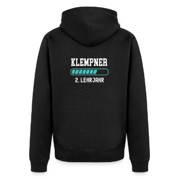 Apprentissage de plombier 2ème année d’apprentissage 2ème année d’apprentissage - Veste à capuche bio Premium Unisexe - noir - Dos - Nico (187cm)