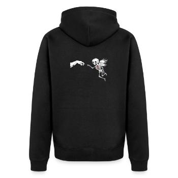 AMOR - Unisex Premium Bio Zip Hoodie - Schwarz - Hinten - Nico (187cm)