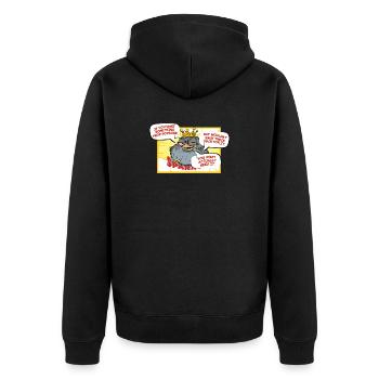 Royal crow with spark slogan - Unisex Premium Organic Zip Hoodie - black - Back - Nico (187cm)