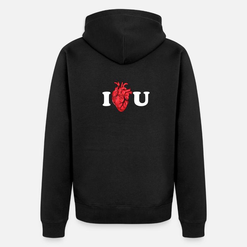 Wahre Liebe als anatomisches Statement - Unisex Premium Bio Zip Hoodie - Schwarz