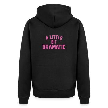 Ein bisschen dramatisch - Unisex Premium Bio Zip Hoodie - Schwarz - Hinten - Nico (187cm)