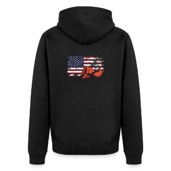 Usa Flagge Gebrochene Pflanze Liebhaber - Unisex Premium Bio Zip Hoodie - Schwarz - Hinten - Nico (187cm)