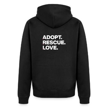 LES PATTES AIMENT, ADOPTEZ L’AMOUR DE SAUVETAGE ! 🐾 ADOPTION ANIMALE - Veste à capuche bio Premium Unisexe - noir - Dos - Nico (187cm)