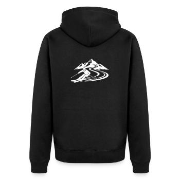 Piste de ski Mountains - Veste à capuche bio Premium Unisexe - noir - Dos - Nico (187cm)