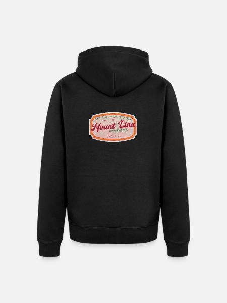 Mount Etna Italian Ski Badge - Unisex Premium Organic Zip Hoodie - black