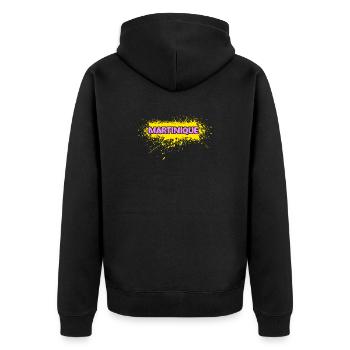 Martinique - Unisex Premium Bio Zip Hoodie - Schwarz - Hinten - Nico (187cm)