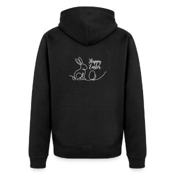 Happy Easter, Cute Bunny Easter Shirt - Unisex Premium Bio Zip Hoodie - Schwarz - Hinten - Nico (187cm)