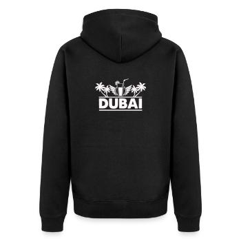 Logo de la boisson de Dubai Palm Trees - Veste à capuche bio Premium Unisexe - noir - Dos - Nico (187cm)
