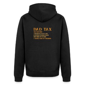 Taxe Papa : Récompense d’achat pour enfants - Veste à capuche bio Premium Unisexe - noir - Dos - Nico (187cm)