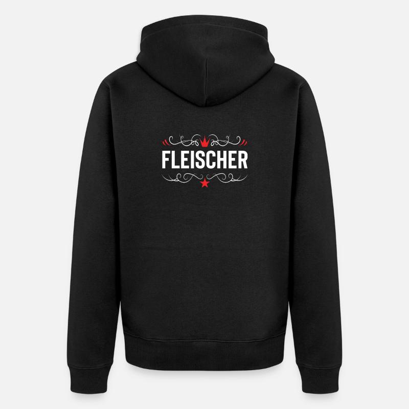 Fleischer Beruf - Unisex Premium Bio Zip Hoodie - Schwarz