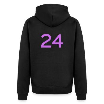 24 - Unisex Premium Bio Zip Hoodie - Schwarz - Hinten - Nico (187cm)
