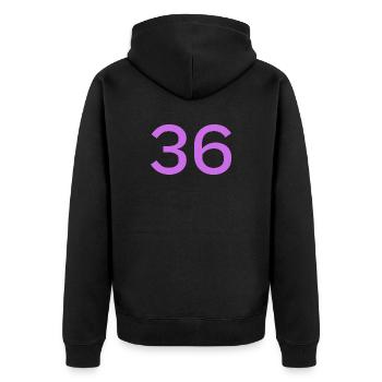 36 - Unisex Premium Organic Zip Hoodie - black - Back - Nico (187cm)