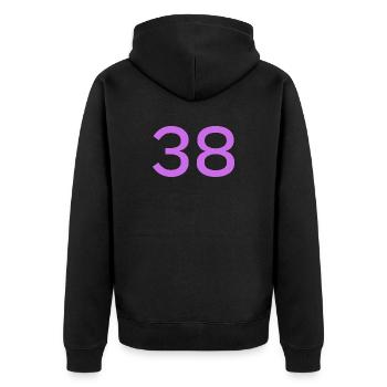 38 - Unisex Premium Organic Zip Hoodie - black - Back - Nico (187cm)