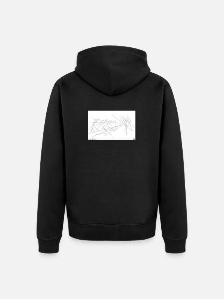 Jagged line abstraction - Unisex Premium Organic Zip Hoodie - black