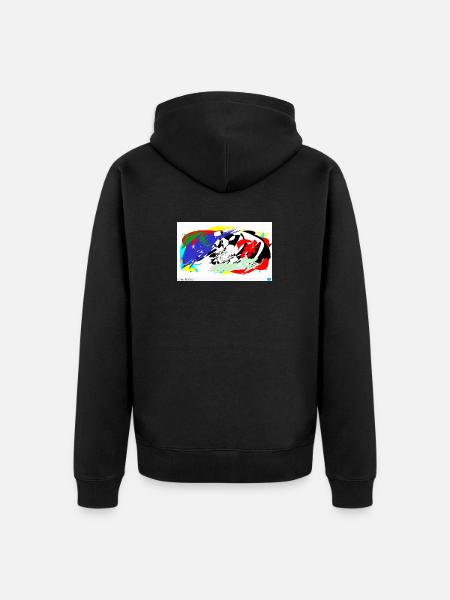 Farbschlachten Linien - Unisex Premium Bio Zip Hoodie - Schwarz