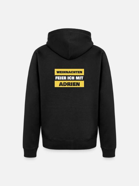 Adrien als Spruch - Unisex Premium Bio Zip Hoodie - Schwarz