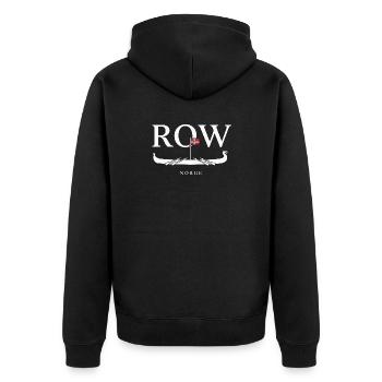  Row Norge Wikinger Langschiff Norwegen Flagge - Unisex Premium Bio Zip Hoodie - Schwarz - Hinten - Nico (187cm)