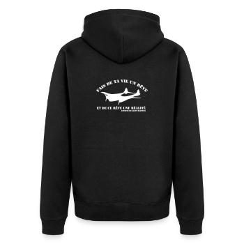 Rêve aérien vers réalité - Veste à capuche bio Premium Unisexe - noir - Dos - Nico (187cm)