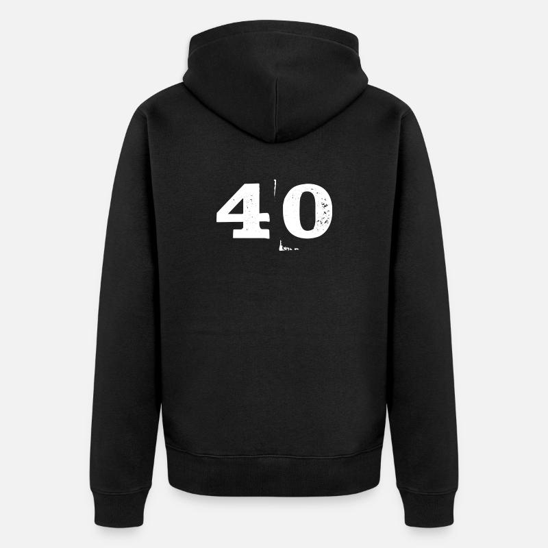 40 anniversaire rond - Veste à capuche bio Premium Unisexe - noir