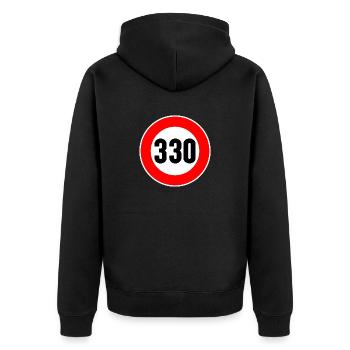 Speed Limit 330 Anti Speed Limit Funny Highway - Unisex Premium Organic Zip Hoodie - black - Back - Nico (187cm)