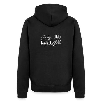 mariage covid mariage solide - Veste à capuche bio Premium Unisexe - noir - Dos - Nico (187cm)