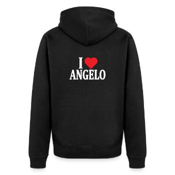 t-shirt I love Angel t-shirt gift idea - Unisex Premium Organic Zip Hoodie - black - Back - Nico (187cm)