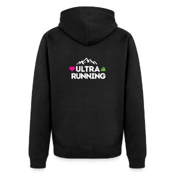 Ultra Running – Mon amour - Veste à capuche bio Premium Unisexe - noir - Dos - Nico (187cm)