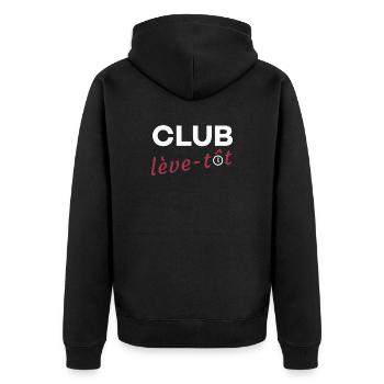 Club lève-tôt - Veste à capuche bio Premium Unisexe - noir - Dos - Nico (187cm)