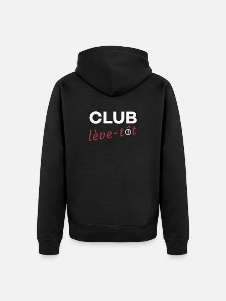 Club lève-tôt - Veste à capuche bio Premium Unisexe - noir