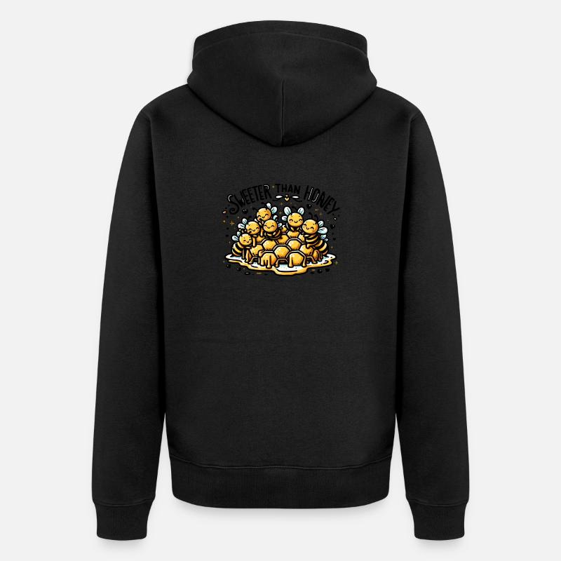 Sweeter than Honey - Unisex Premium Bio Zip Hoodie - Schwarz