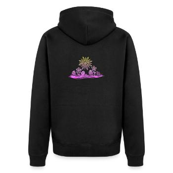 Easter Easter Eggs in the Grass - Unisex Premium Organic Zip Hoodie - black - Back - Nico (187cm)