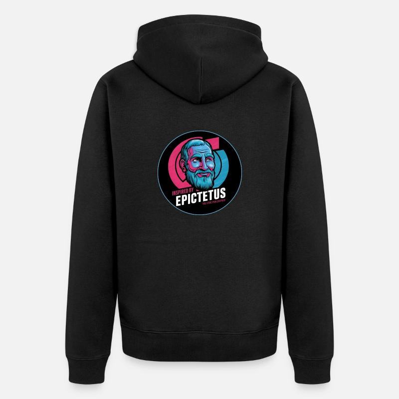Epictetus Stoic Philosopher Stoicism Epictetus - Unisex Premium Organic Zip Hoodie - black