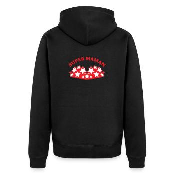 Super Maman - Fête des Mères - Veste à capuche bio Premium Unisexe - noir - Dos - Nico (187cm)