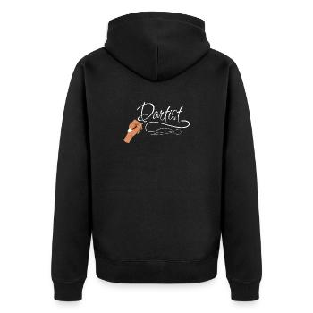 Darts Kunst Dartist Kreatives Dart-Design für Fans - Unisex Premium Bio Zip Hoodie - Schwarz - Hinten - Nico (187cm)
