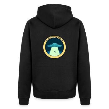 Alien On Vacay - Unisex Premium Organic Zip Hoodie - black - Back - Nico (187cm)
