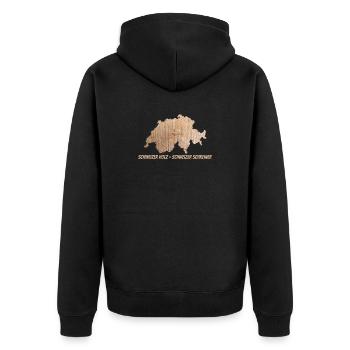 Bois suisse – Charpentier suisse | Pour les artisans - Veste à capuche bio Premium Unisexe - noir - Dos - Nico (187cm)