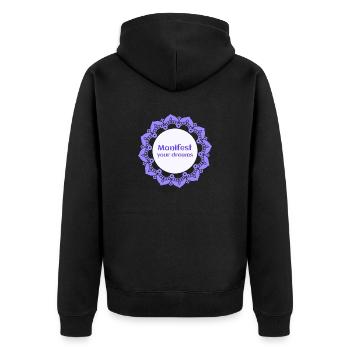 Manifest Your Dreams - Unisex Premium Organic Zip Hoodie - black - Back - Nico (187cm)