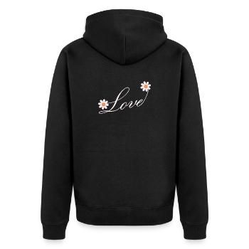 Conception de script d’amour floral - Veste à capuche bio Premium Unisexe - noir - Dos - Nico (187cm)