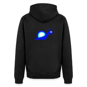 Snail shell snail happy cute silhouette - Unisex Premium Organic Zip Hoodie - black - Back - Nico (187cm)