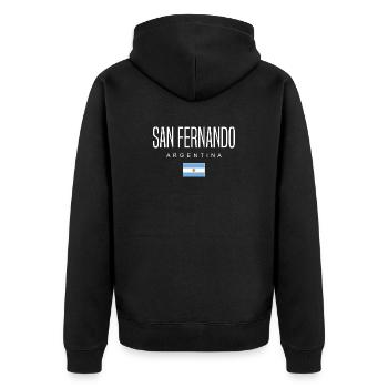 San Fernando Argentinien Argentinier - Unisex Premium Bio Zip Hoodie - Schwarz - Hinten - Nico (187cm)