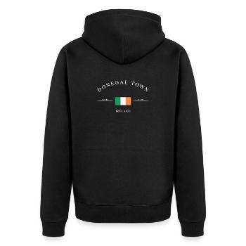 Dongal Town, Irlande – Souvenirs et cadeaux de vacances - Veste à capuche bio Premium Unisexe - noir - Dos - Nico (187cm)