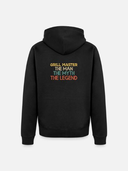 Grill Master Legend Quote - Unisex Premium Organic Zip Hoodie - black