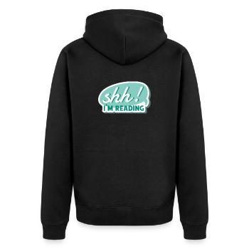 Chut ! Je lis - Silence, je lis - Livre, Livres - Veste à capuche bio Premium Unisexe - noir - Dos - Nico (187cm)