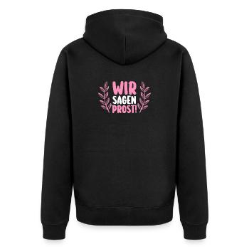 JGA Team Braut Junggesellinnenabschied - Unisex Premium Bio Zip Hoodie - Schwarz - Hinten - Nico (187cm)