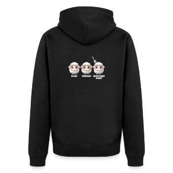 Funny Sheep Pun Sheep & Flock of Sheep - Unisex Premium Organic Zip Hoodie - black - Back - Nico (187cm)